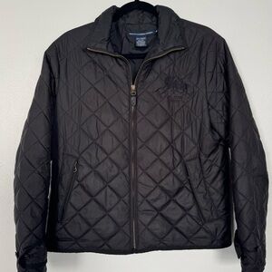 Ralph Lauren Sport RL Club MMVII Jacket Women Medium Black Quilted‎ Gorpcore